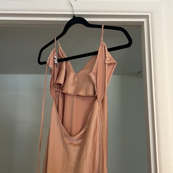 Nordstrom Silk MIDI Dress (tan) - Picture 4 of 5